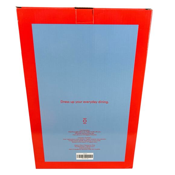 Round House Sicily Stripe Serving Platter White Blue Stripes Oval New Bone China - Picture 4 of 8